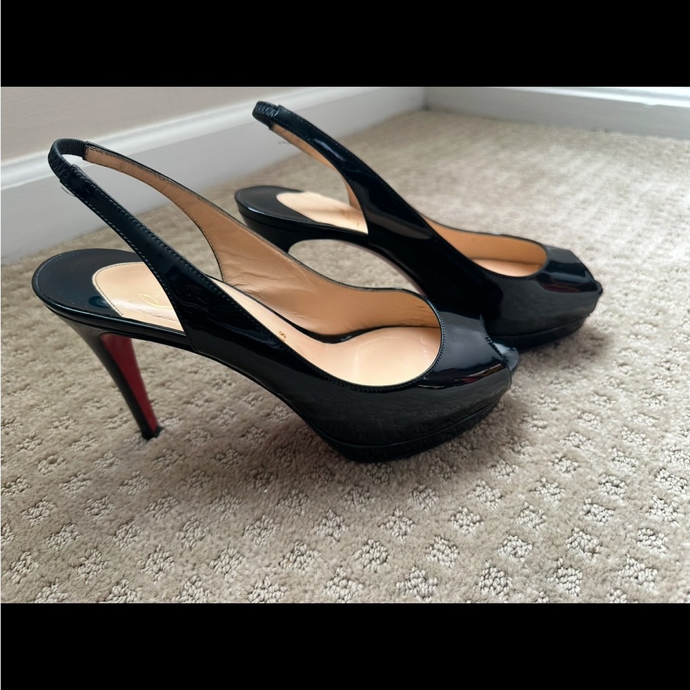 Christian Louboutin Blue Stiletto Heels with Signature Red Sole